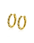 ZINZI gold plated zilveren oorringen gedraaid 15 x 2mm witte zirkonia's ZIO2320Y