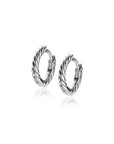 ZINZI zilveren oorringen met gedraaide buis van 2mm breed, met luxe klapsluiting ZIO2545 - 12mm