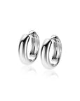 ZINZI zilveren oorringen met gladde ronde buis van 4mm breed en luxe klapsluiting ZIO2565 - 15mm