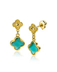 ZINZI gold plated zilveren oorsieraden met groene klavers 10mm ZIO2583 - 23mm - PansiteNederland.nl
