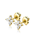 ZINZI gold plated zilveren oorknoppen met bloem bezet met vier druppelvormige witte zirkonia's ZIO2624 - PansiteNederland.nl
