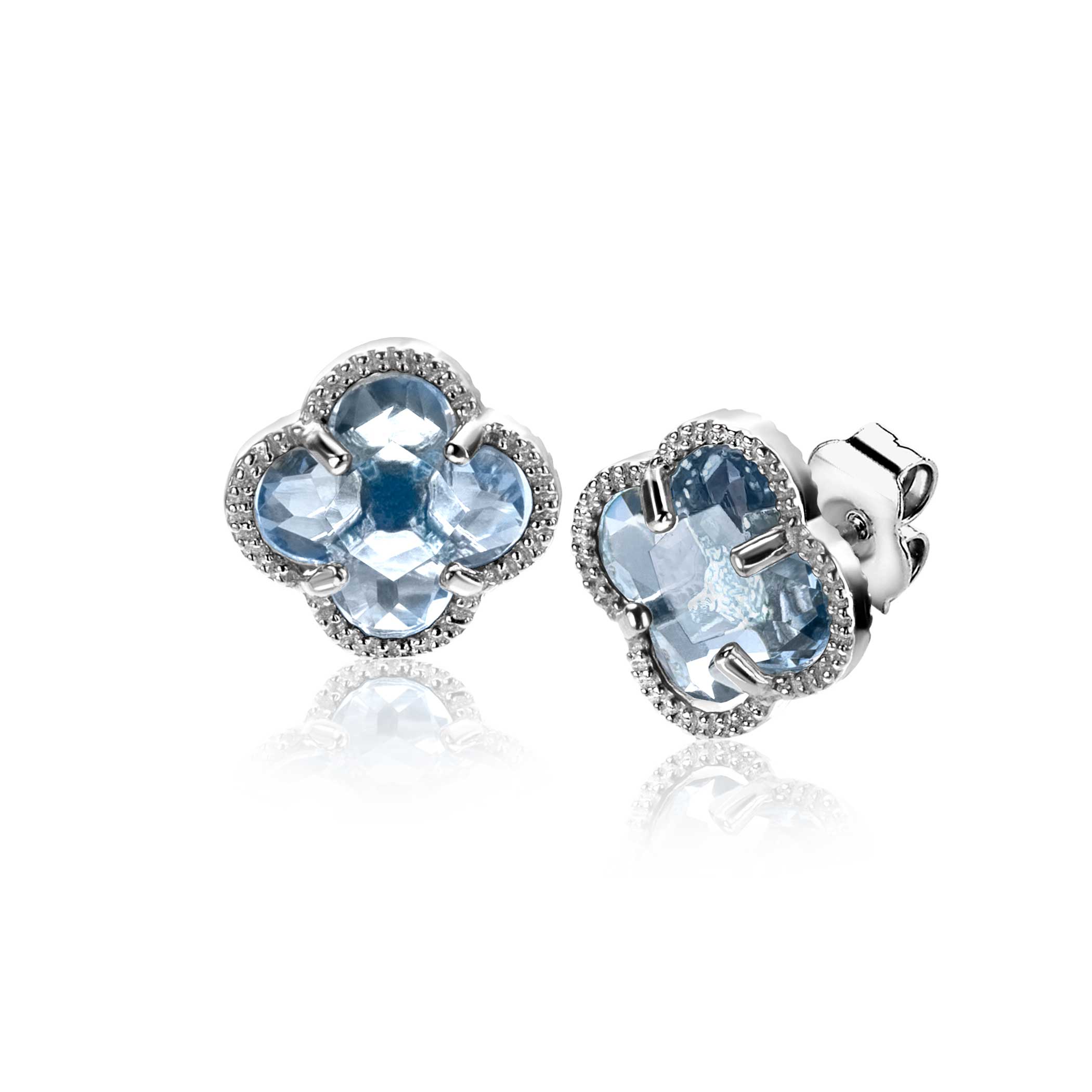 ZINZI Zilveren Oorknoppen met Blauwe Zirkonia oorhangers - ZIO2663B