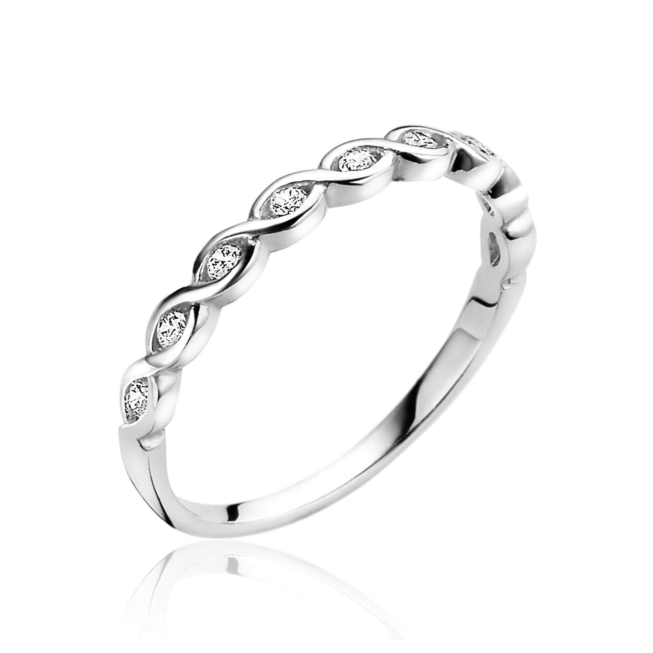 ZINZI Zilveren Ring wit - ZIR1595