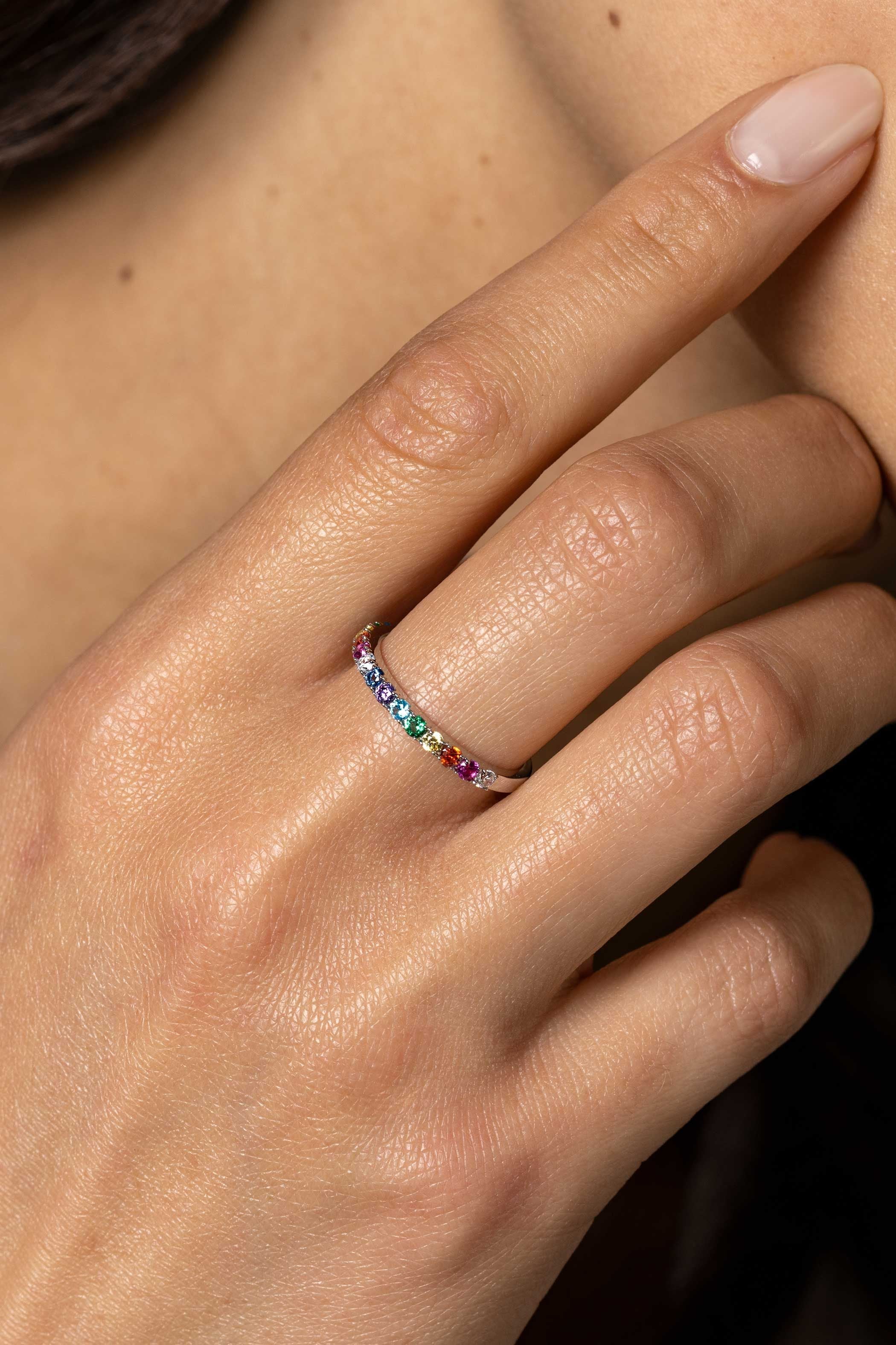 ZINZI Zilveren Ring met Zirkonia multicolor - ZIR2486