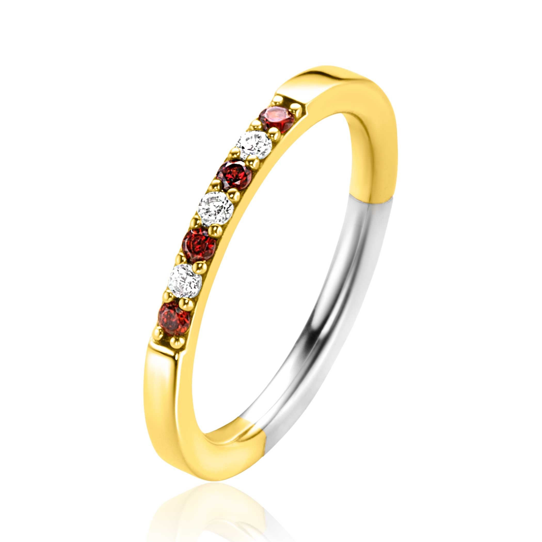 ZINZI Verguld Zilveren Ring met Witte Zirkonia - ZIR2558