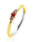 Zinzi Gold Plated Zilveren Ring met Rode en Paarse Zirkonia's - ZIR2563, exclusief en kwalitatief hoogwaardig. Ontdek nu!