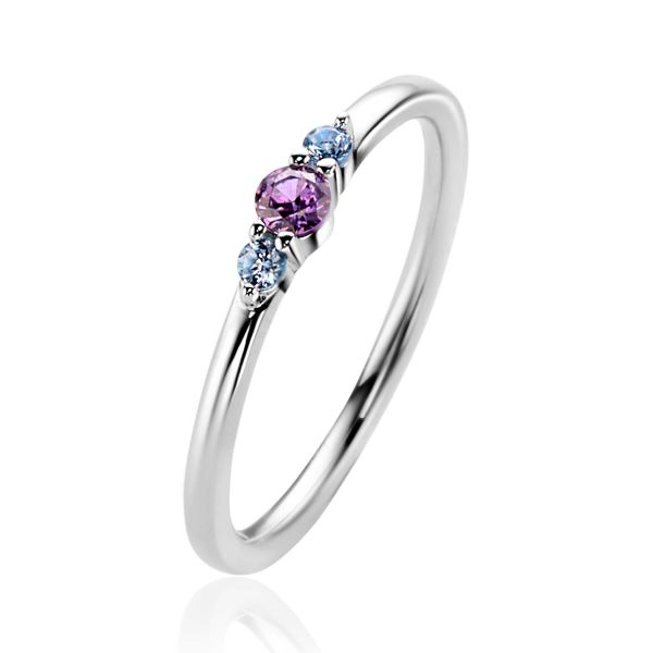 Zinzi Zilveren Ring met Paarse en Blauwe Zirkonia's - ZIR2564, exclusief en kwalitatief hoogwaardig. Ontdek nu!