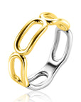 Zinzi Gold Plated Zilveren Ring met Ovale Schakels - ZIR2567G, exclusief en kwalitatief hoogwaardig. Ontdek nu!