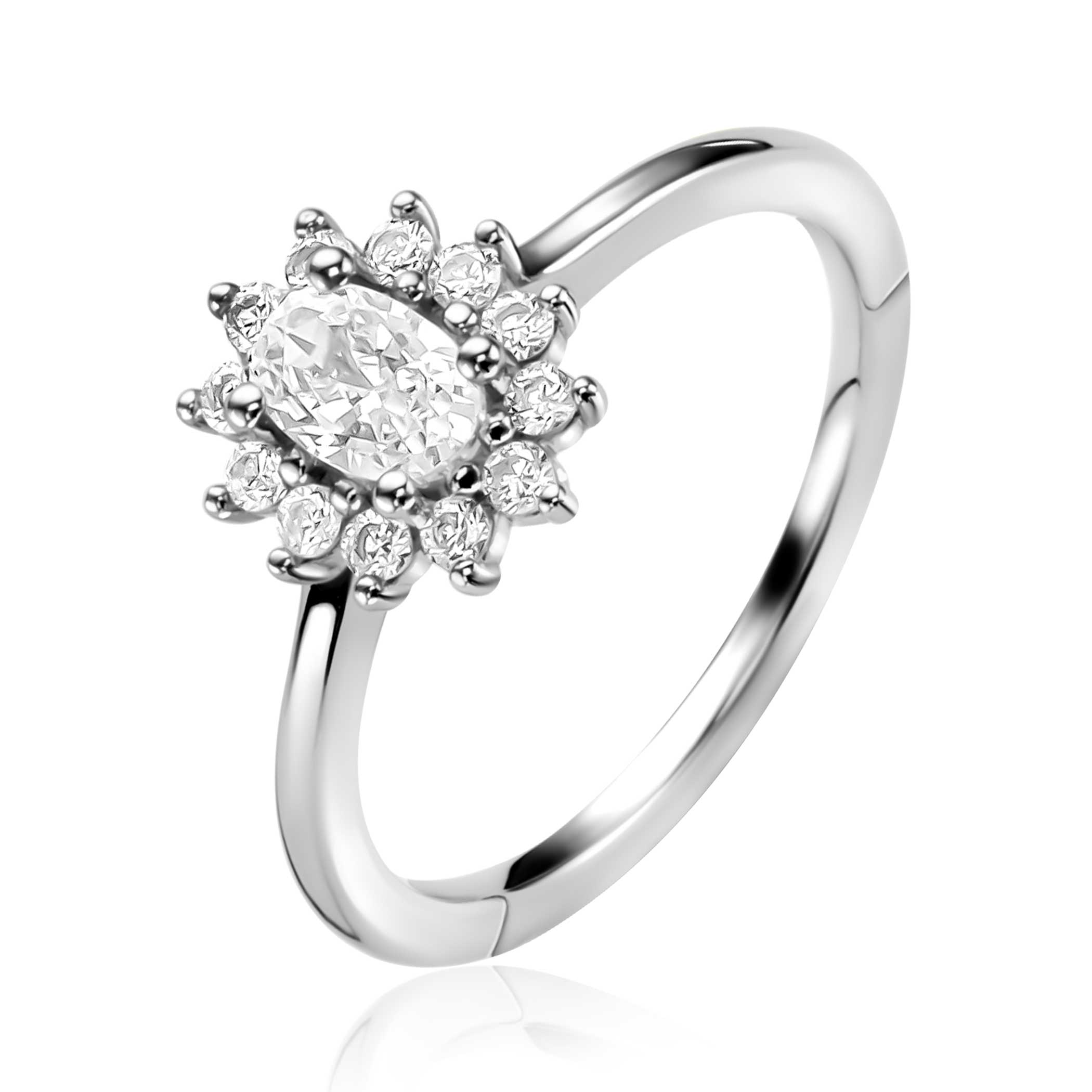 ZINZI Zilveren Ring met Witte Zirkonia - ZIR2699