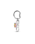 Zilveren gerhodineerde hanger emaille bloem zirkonia 12 mm - 1341269 - PansiteNederland.nl