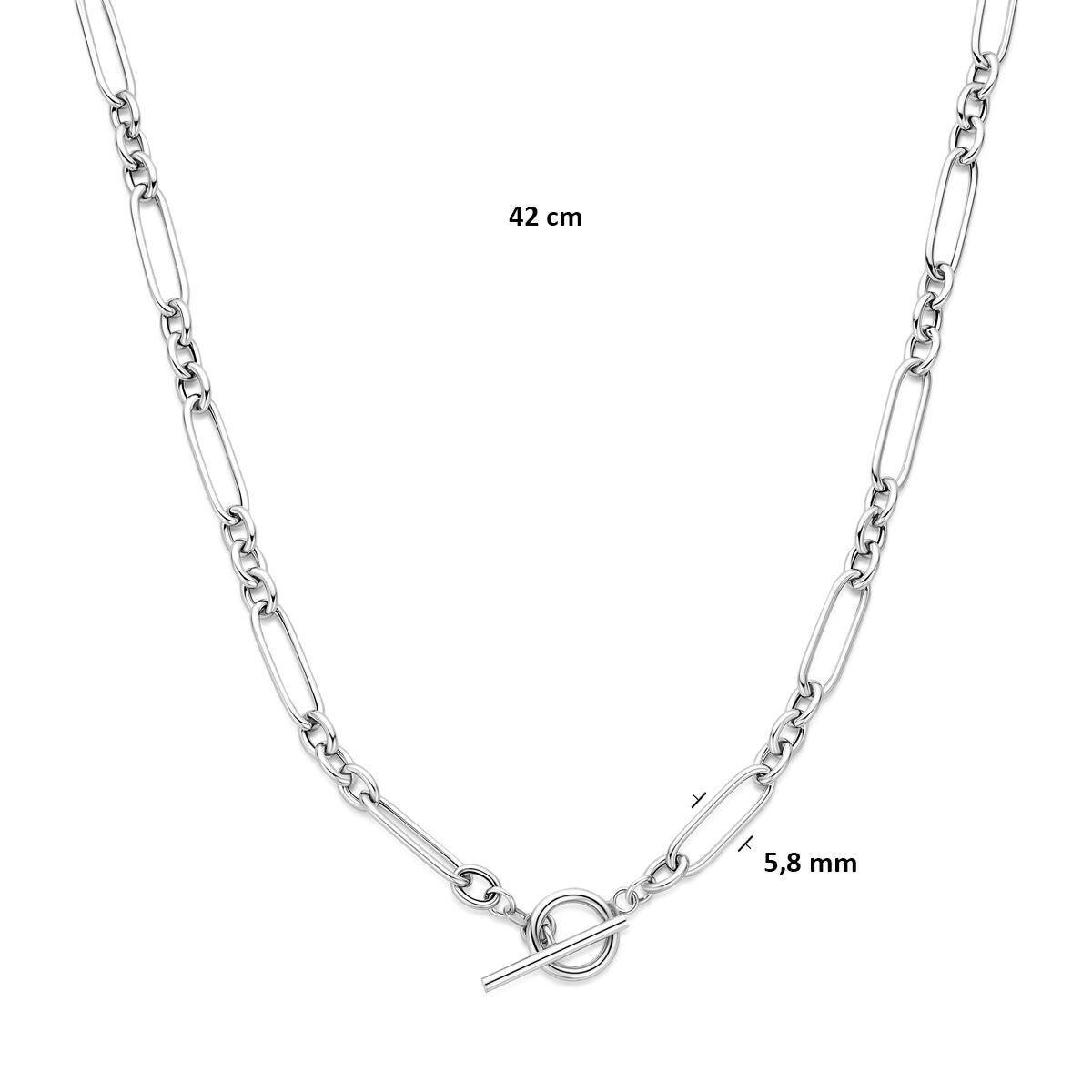 Fantasy Collection Gerhodineerd Zilveren Ketting 1342333