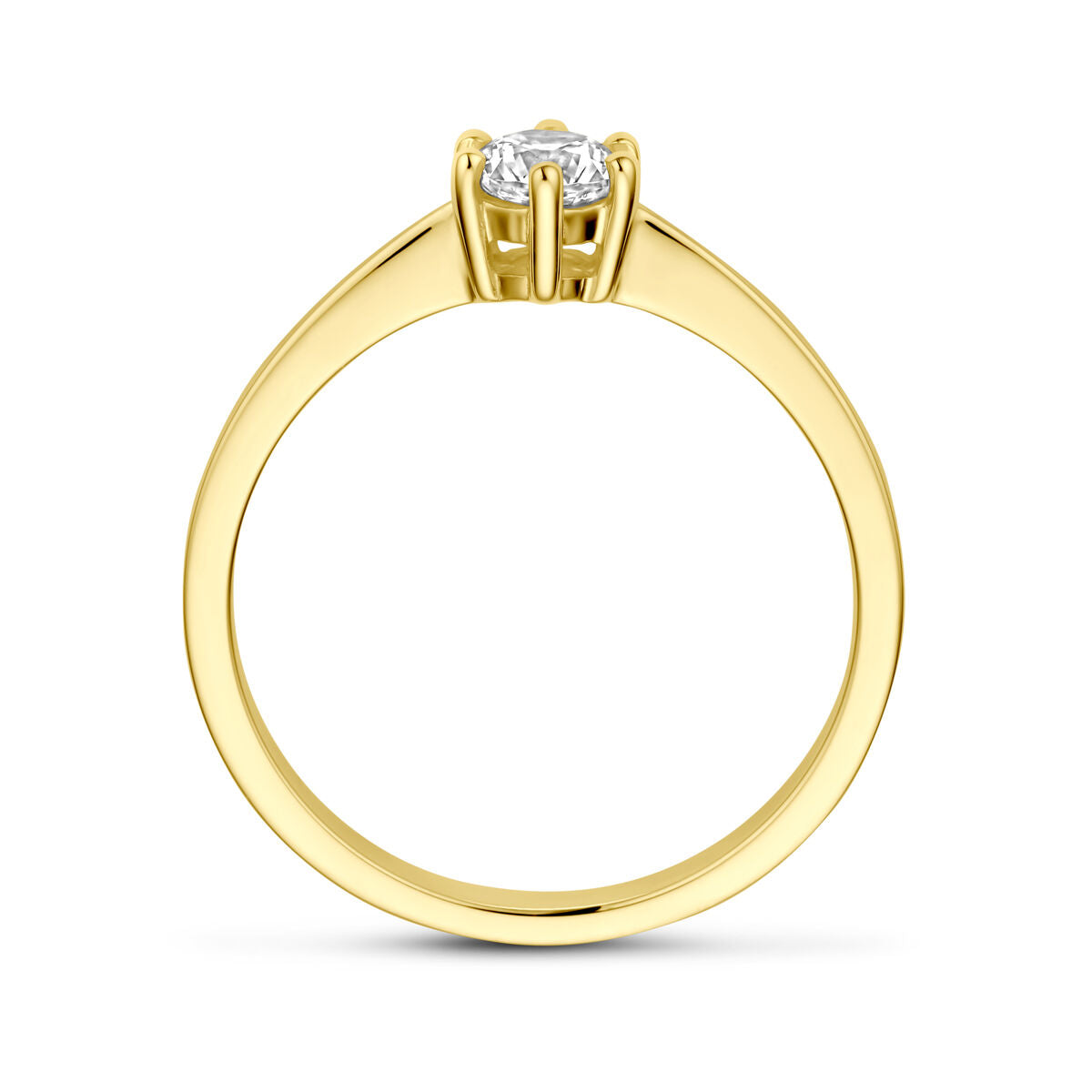 Ring zirkonia 14K geelgoud
