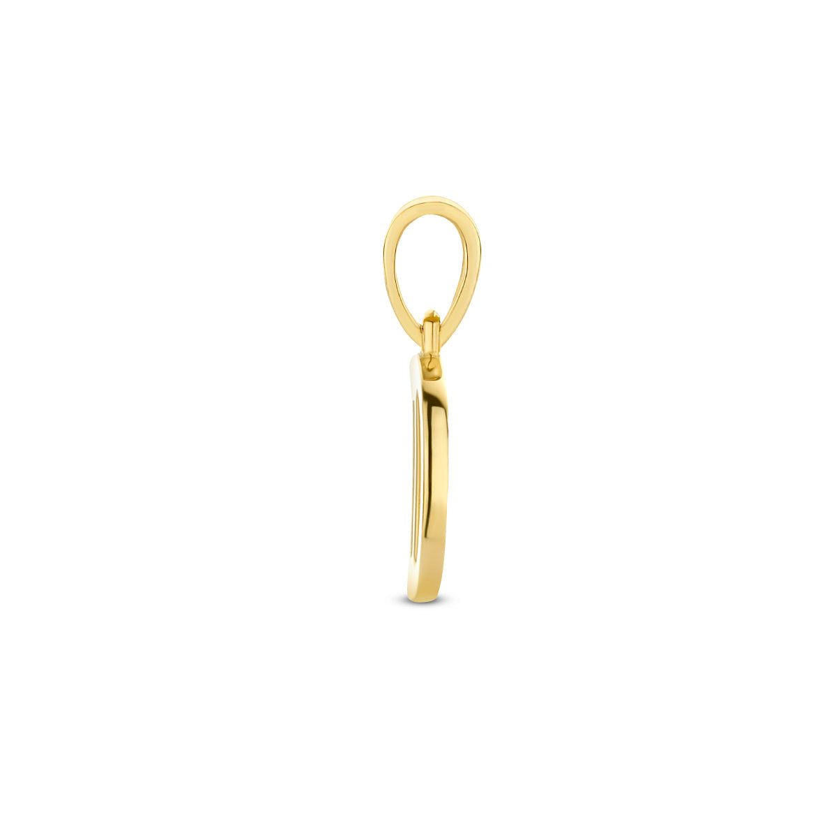 Hanger letter D zirkonia 14 mm 14K geelgoud #Letter_D