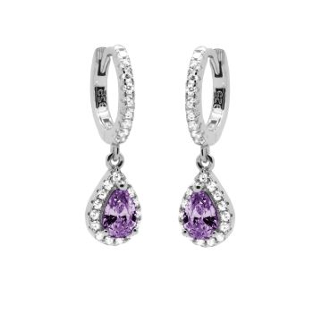 Karma Hinged Hoops Zirconia CHLOE LAVENDER A102S_L oorbellen