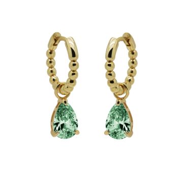 Karma Hinged Hoops Zirconia ANNA GREEN Goldplated oorbellen