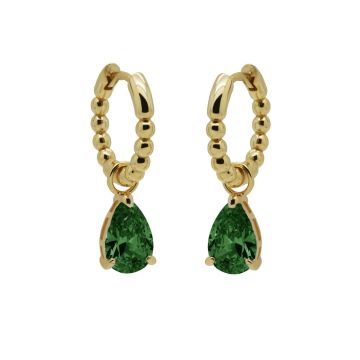 Karma Hinged Hoops Zirconia Sieraad Groen oorbellen