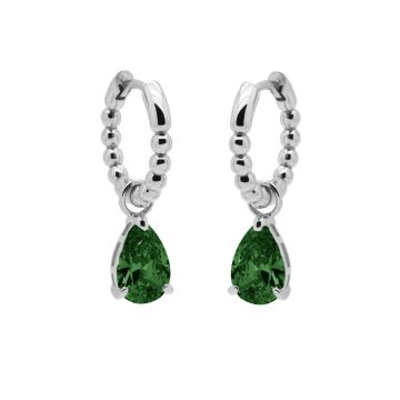 Karma Hinged Hoops Zirconia ANNA EMERALD GREEN A106S_EG oorbellen