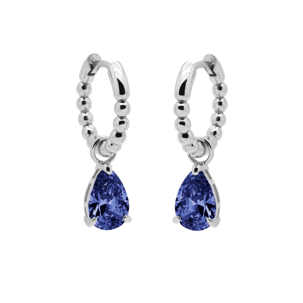 Karma Hinged Hoops Zirconia ANNA SAPHIRE BLUE A106S_SB oorbellen