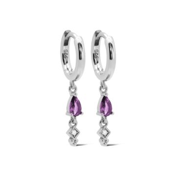 Karma Hinged Hoops MINA Drop Lavender A139S_L oorbellen