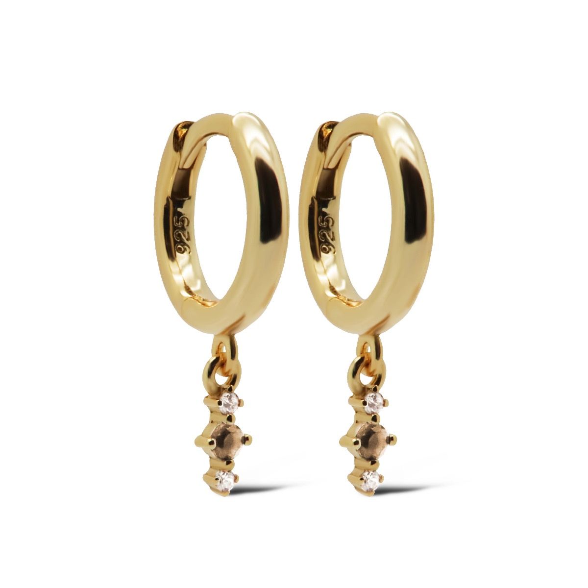 Karma Hinged Hoops Champaign Sieraad Goud oorbellen