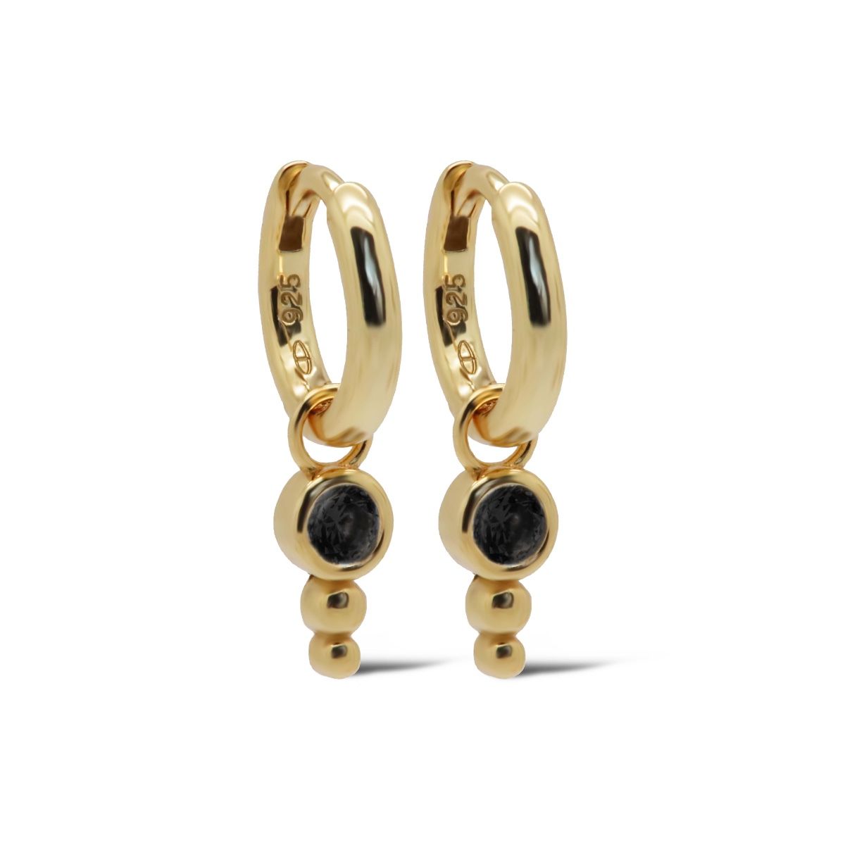 Karma Hinged Hoops NINA Dot Goldplated A158GP_B oorbellen