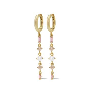Karma Hinged Hoops Zirconia LINA Chain Goldplated oorbellen