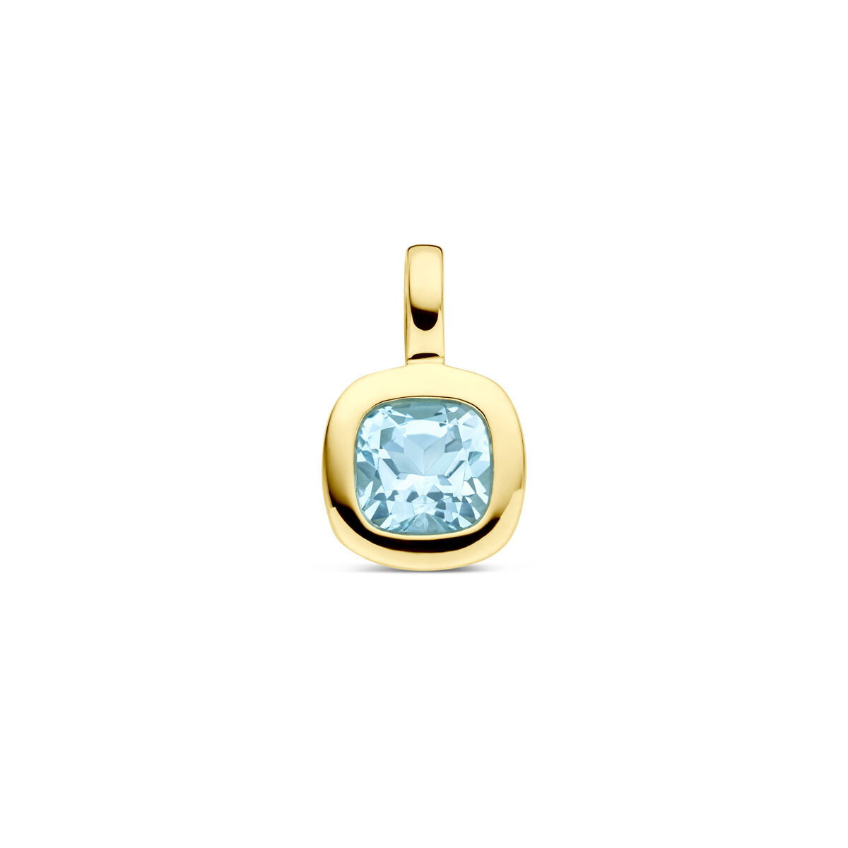 14K geelgouden hanger sky blue topaas 14 mm - 4033668 - PansiteNederland.nl