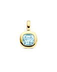 14K geelgouden hanger sky blue topaas 14 mm - 4033668 - PansiteNederland.nl