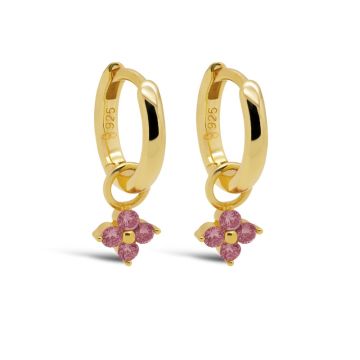 Karma Hinged Hoops Zirconia VIOLA WINE RED Goldplated oorbellen