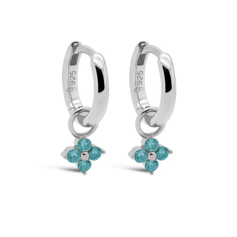 Karma Hinged Hoops Zirconia VIOLA TEAL BLUE A185S_TB oorbellen