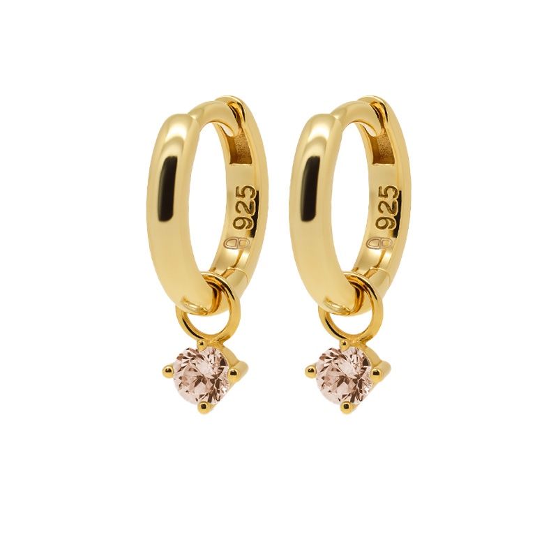 Karma Hinged Hoops Zirconia Sieraad Goud oorbellen