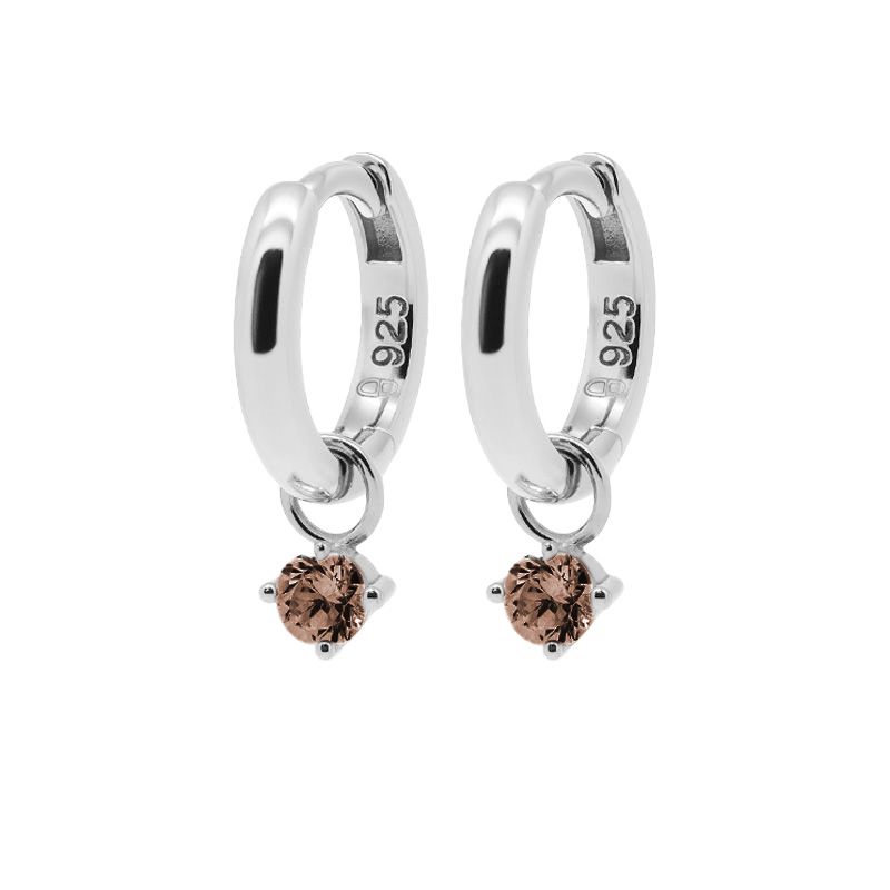 Karma Hinged Hoops Zirconia ELISE COFFEE A186S_CO oorbellen
