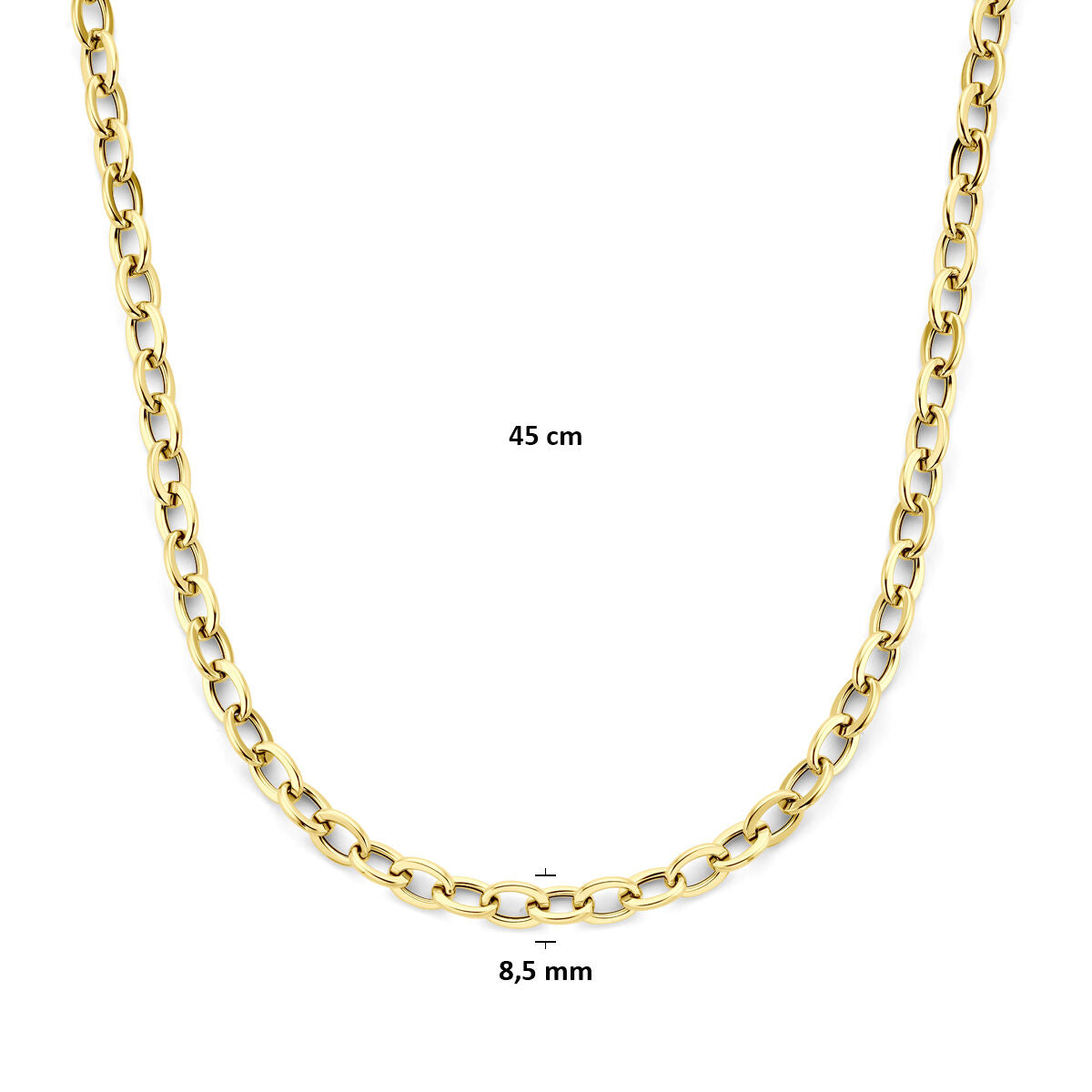 Fantasy Collection Collier 8,5 mm 45 cm 14K geelgoud