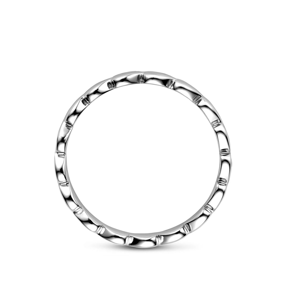 Zilveren gerhodineerde ring met hartjes motief 1341756