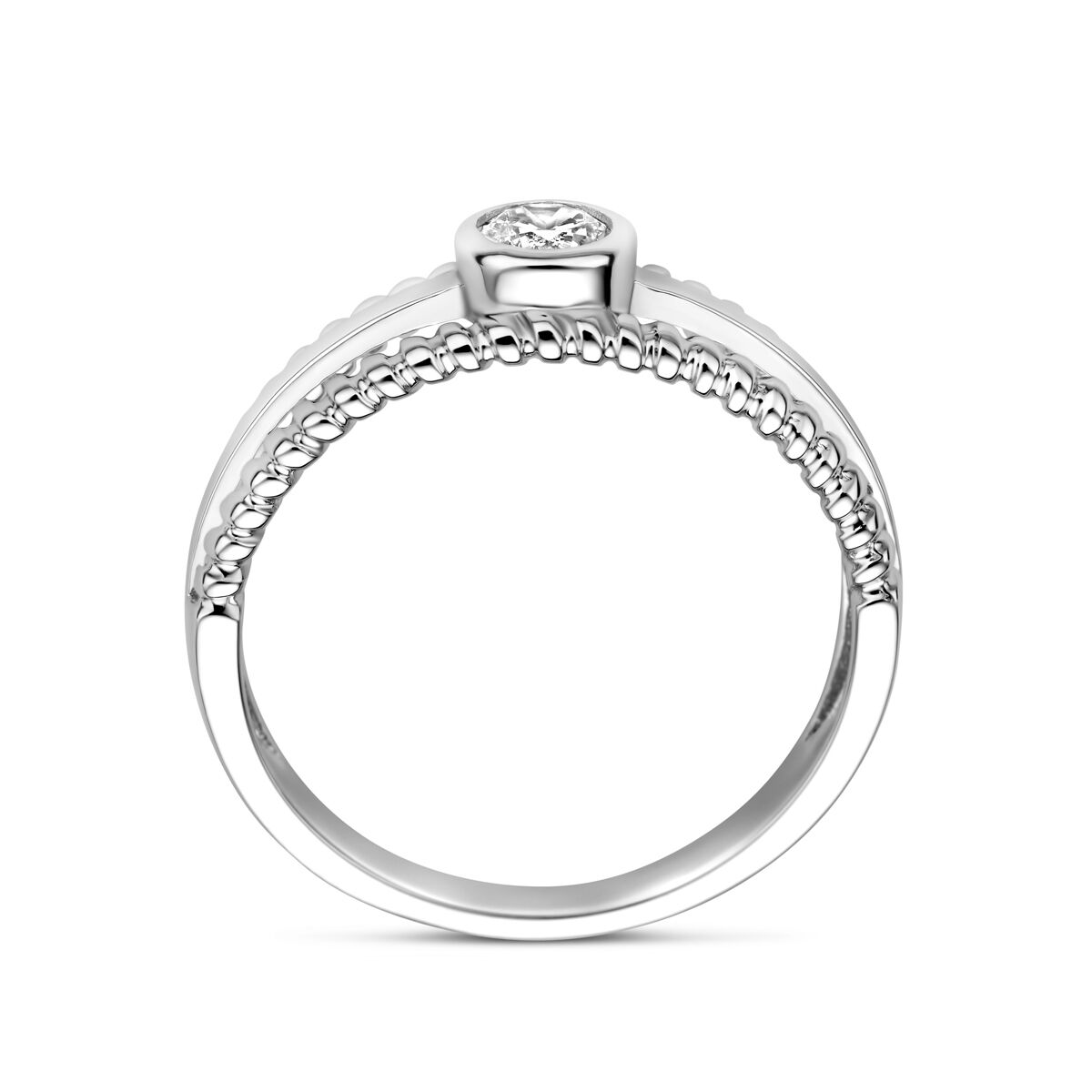 Ring zirkonia zilver gerhodineerd