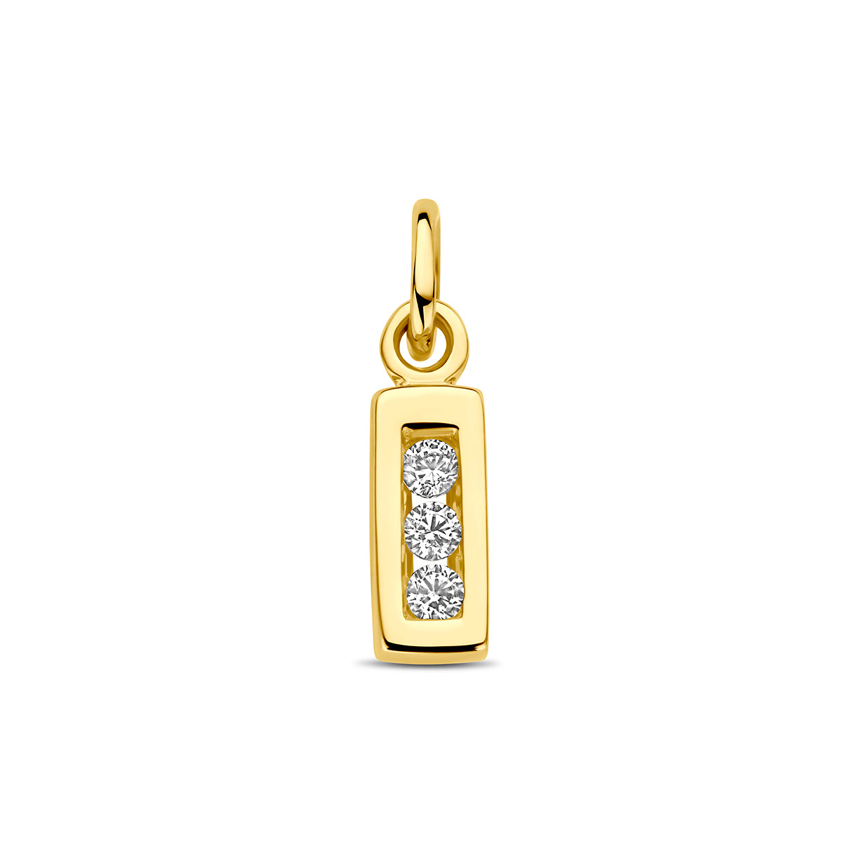 Hanger letter I zirkonia 10,5 mm 14K geelgoud #Letter_I