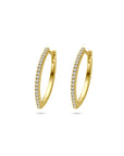 14K geelgouden klapoorringen diamant 0.17ct 2x 0.085ct h si 19 mm - 4034668