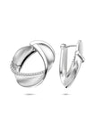 Zilveren gerhodineerde klapoorringen zirkonia poli/mat 21,5 mm - 1341186