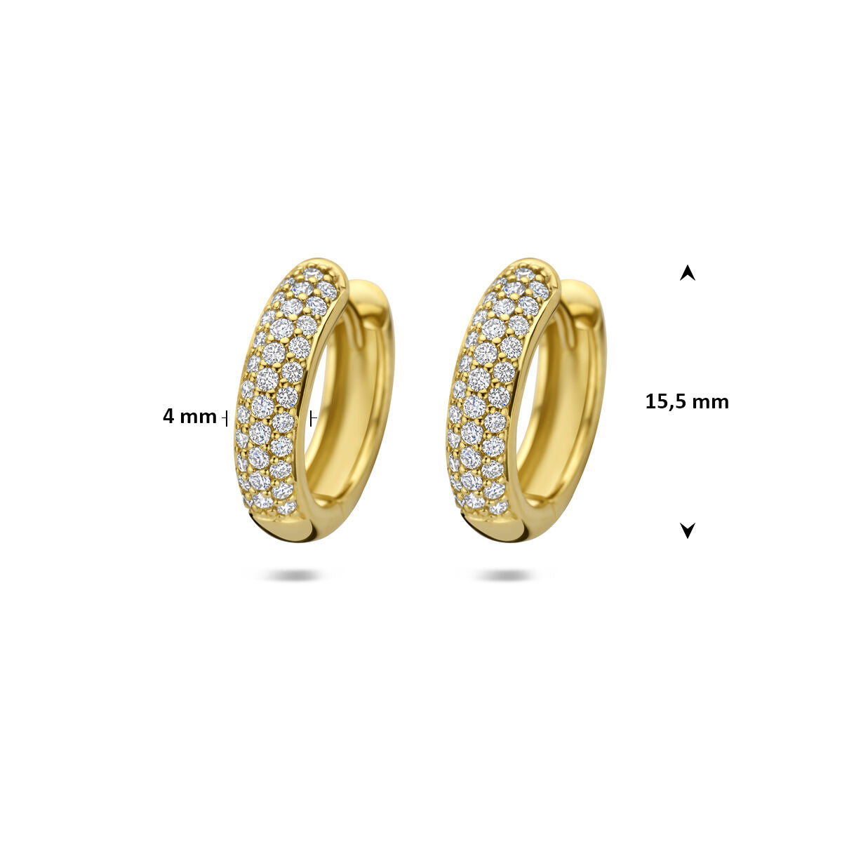 Fantasy Collection Oorbellen diamant 0.50ct (2x 0.25ct) h si 15,5 mm 14K geelgoud