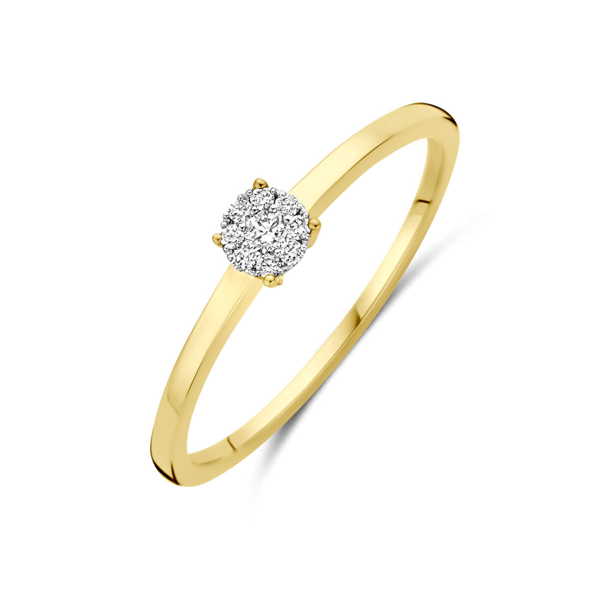 Ring diamant 0.06ct h si 14K bicolor goud geel/wit