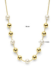 14K geelgoud collier bolletjes en parels 45 cm 4031348 - PansiteNederland.nl