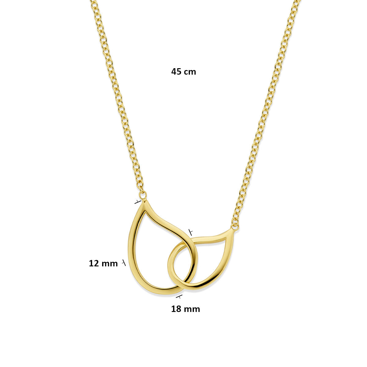 Fantasy Collection Collier druppel 45 cm 14K geelgoud