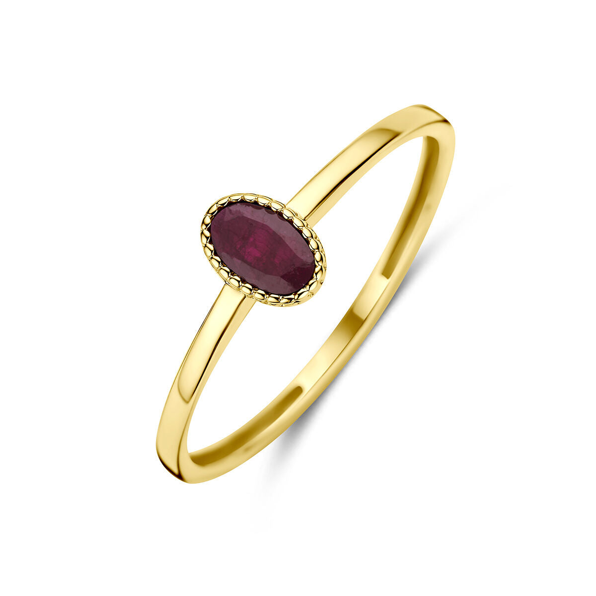 Ring robijn 14K geelgoud rood