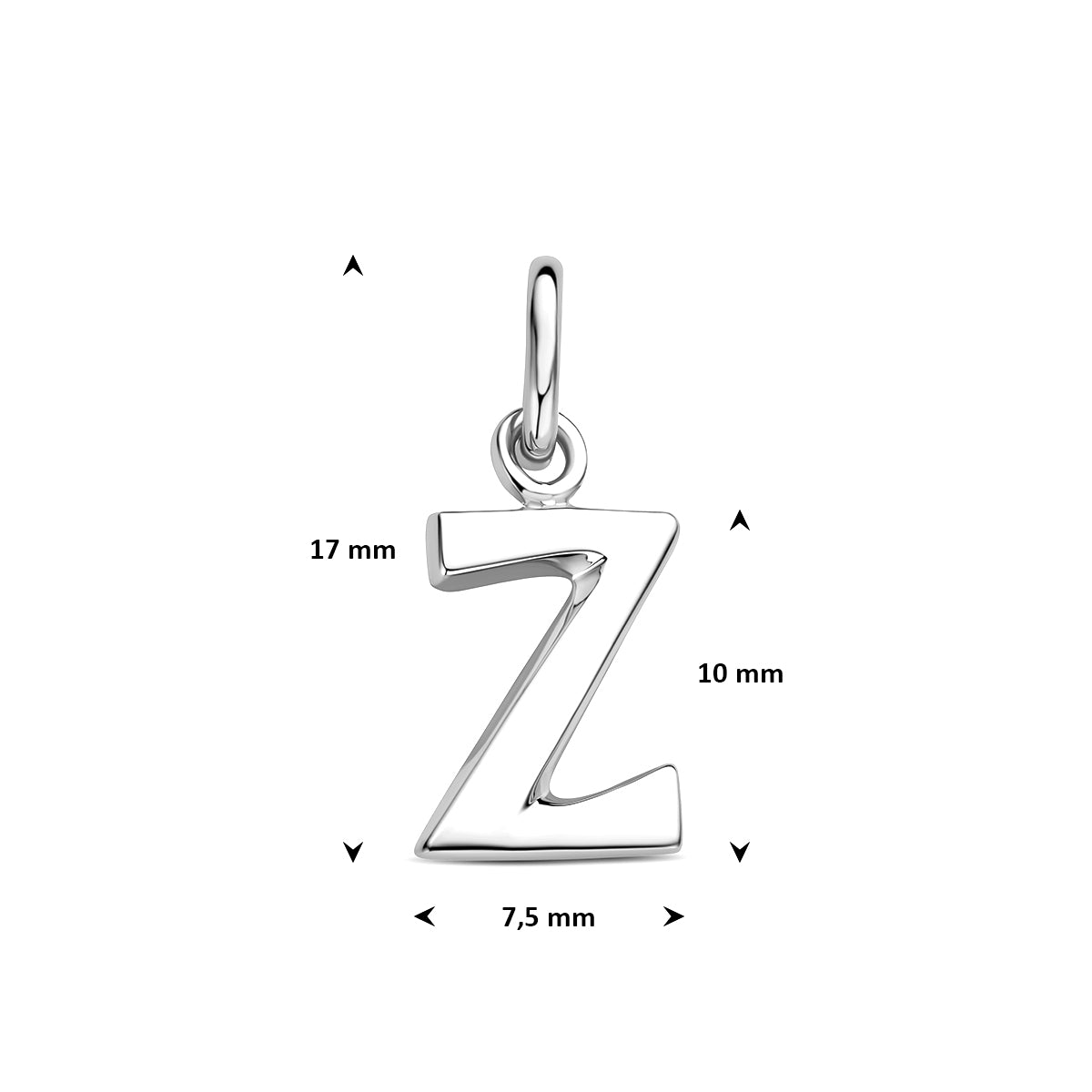 Hanger letter Z 13 mm zilver #Letter_Z