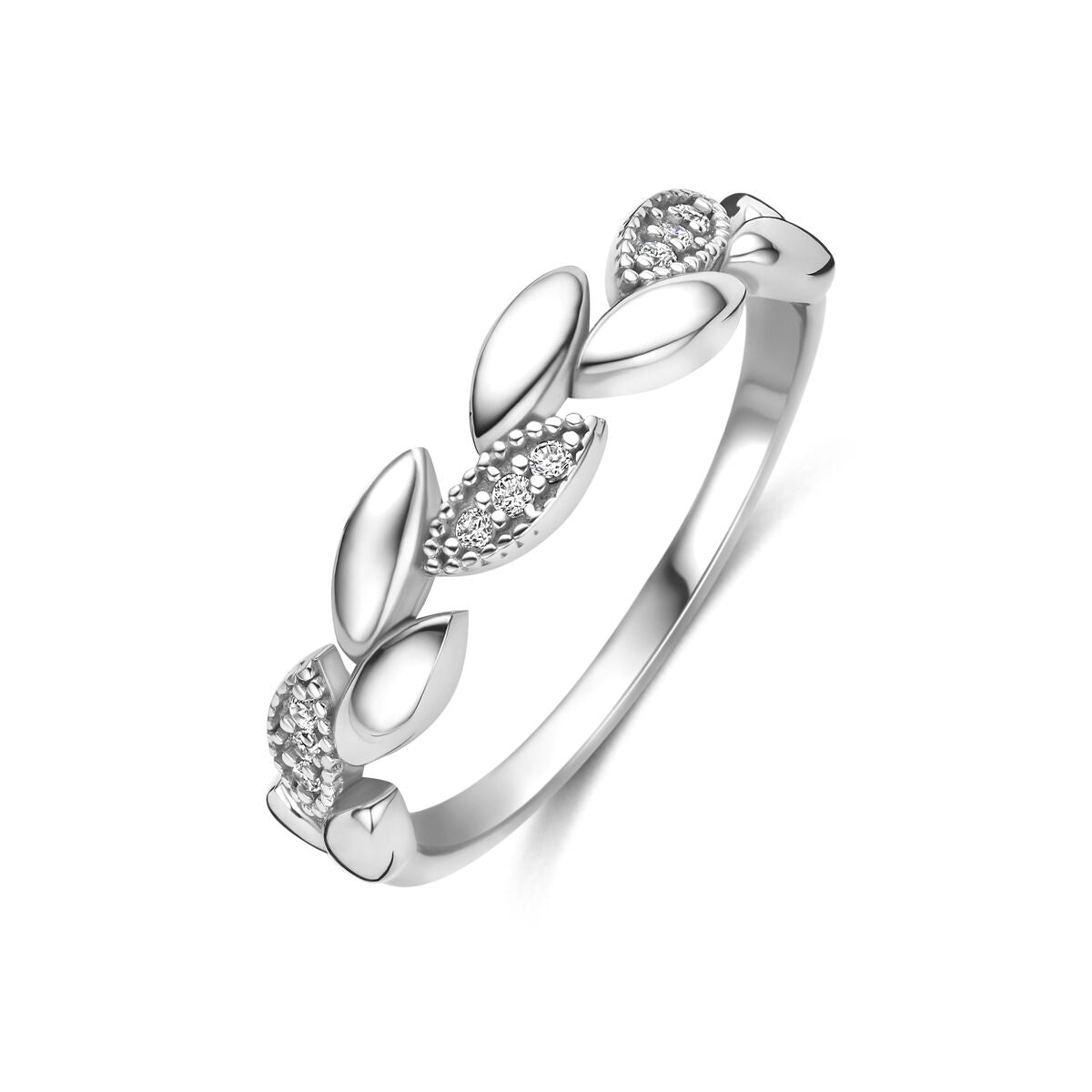 Ring zirkonia zilver gerhodineerd wit