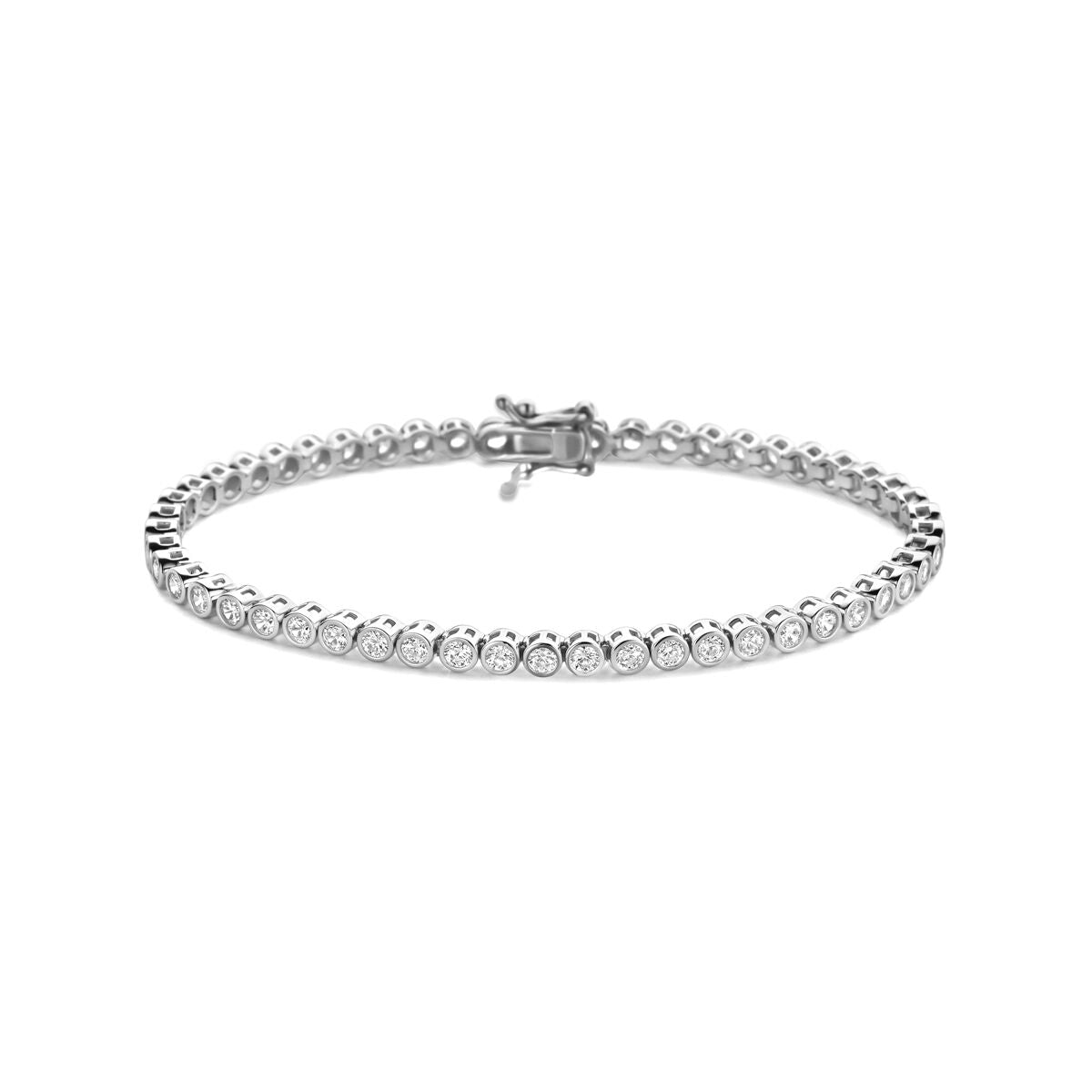 Tennisarmband zirkonia 3,4 mm zilver gerhodineerd