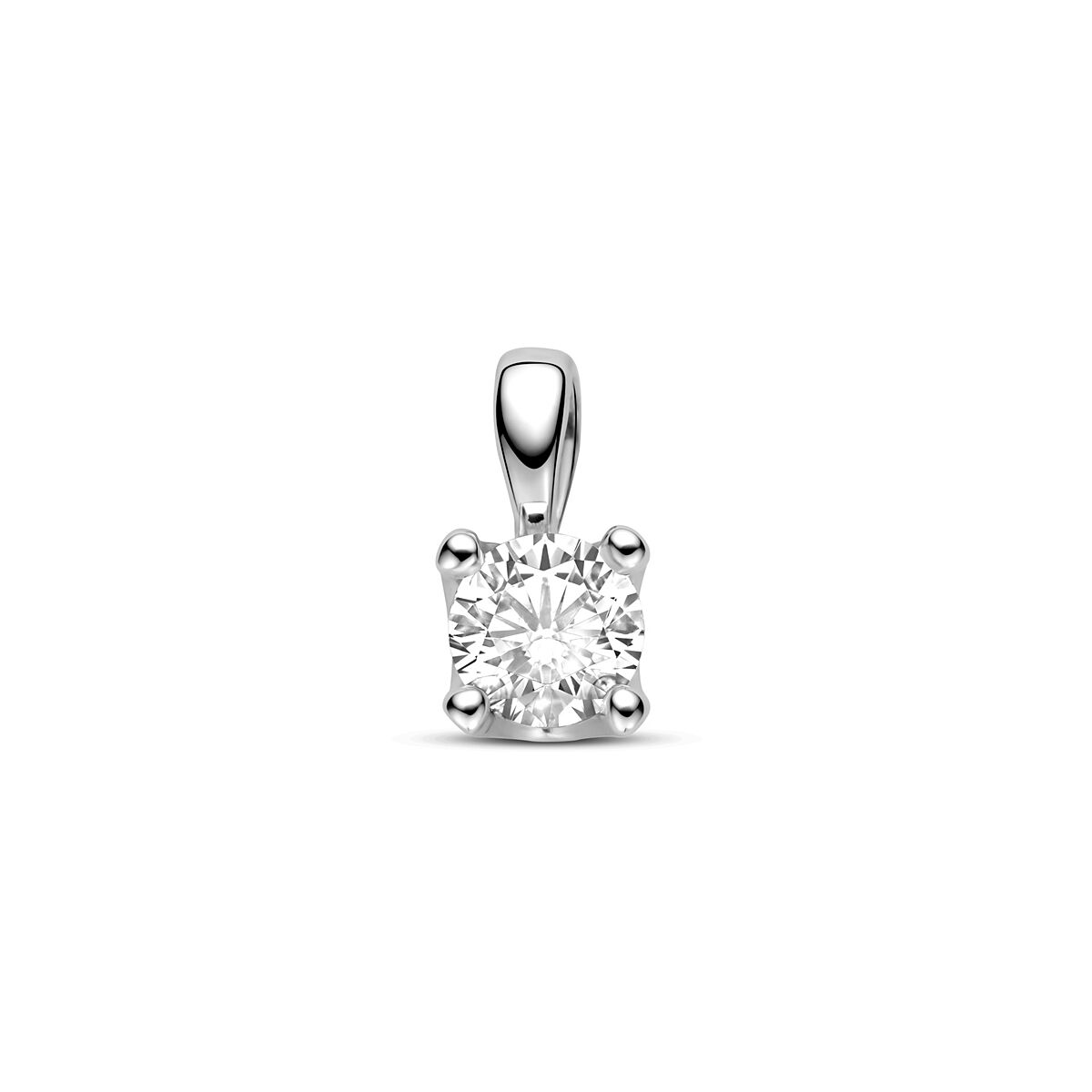 Zilveren gerhodineerde hanger zirkonia 9,5 mm - 1341531 - PansiteNederland.nl