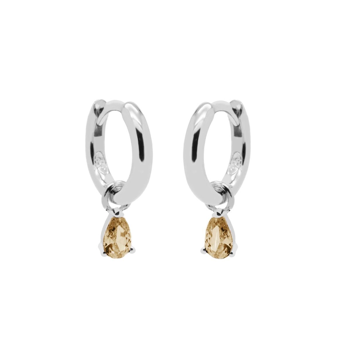 Karma Hinged Hoops Symbols Sieraad Zilver oorbellen