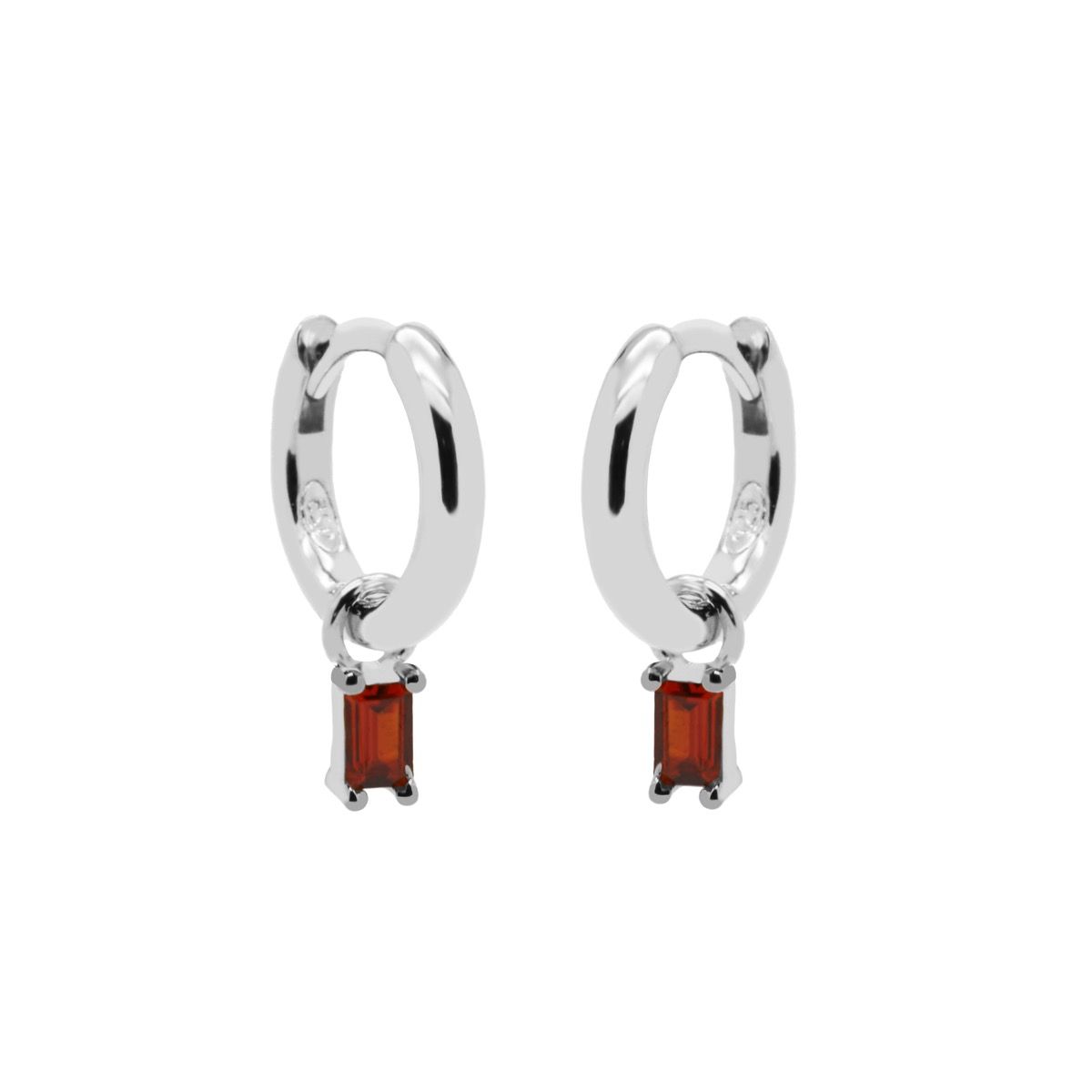 Karma Hinged Hoops Zirconia Sieraad Rood oorbellen