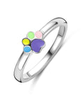 Zilveren Ring met Emaille Hondenpoot – Gerhodineerd 925 Zilver - 1341195